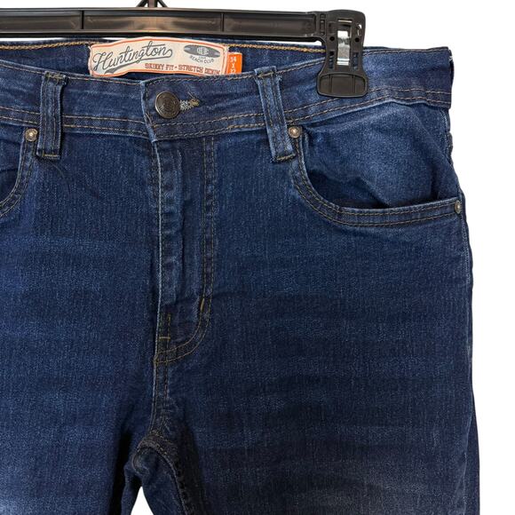 New Huntington BC Jeans Men 34x32 Blue Denim Stretch Zip Fly Mid-Rise Skinny Fit - Picture 6 of 14